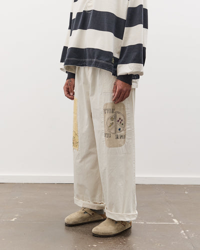 Kapital Rough-Face Twill FATIGUE Baggy Pants (RUSHWEEK Remake), Ecru
