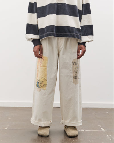 Kapital Rough-Face Twill FATIGUE Baggy Pants (RUSHWEEK Remake), Ecru