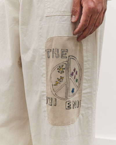 Kapital Rough-Face Twill FATIGUE Baggy Pants (RUSHWEEK Remake), Ecru