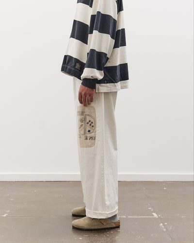 Kapital Rough-Face Twill FATIGUE Baggy Pants (RUSHWEEK Remake), Ecru