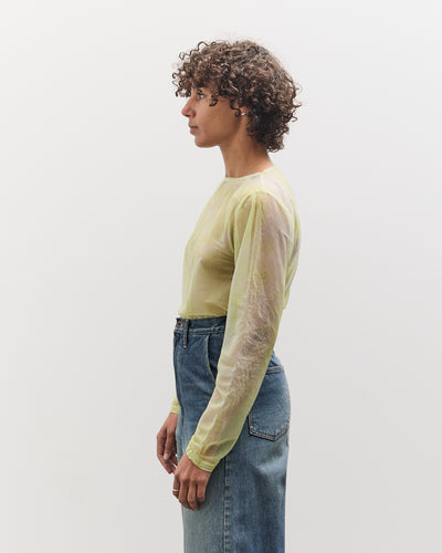 Kapital Sheer Jersey DIP-DYE Boat-Neck Long Sleeve T, Lime
