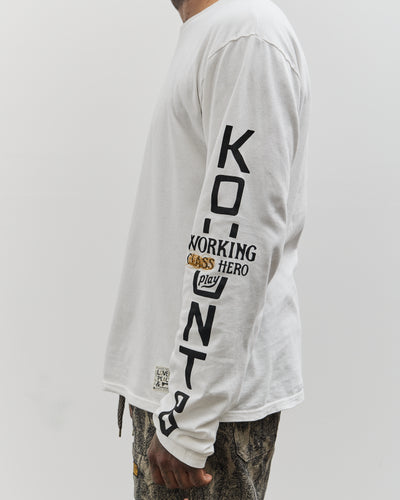 Kapital Unisex 20/-Jersey Crew Long Sleeve T (PECKISH KAP), Yellow