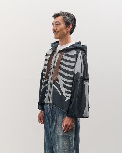 Kapital Unisex SWT Knit DEVIL Hoodie Blouson (BONE), Black