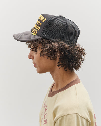Kapital DENIM REPAIR SERVICE Track Cap, BLKxYEL