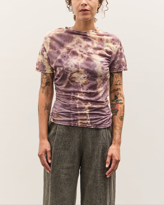 Kapital Sheer Jersey Tie-Dye Gather T, Purple