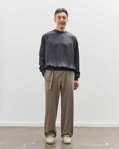 Lady White Belted Jersey Trouser, Anvil Grey