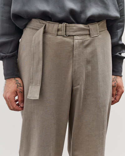 Lady White Belted Jersey Trouser, Anvil Grey
