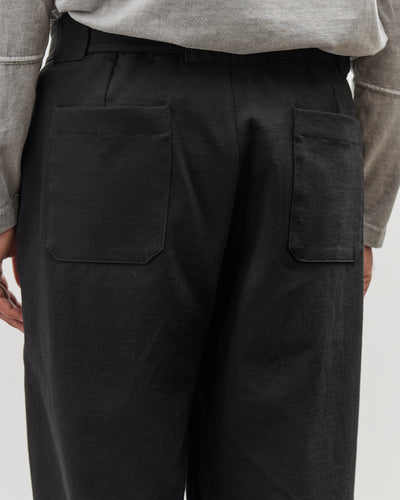 Lady White Belted Jersey Trouser, Black
