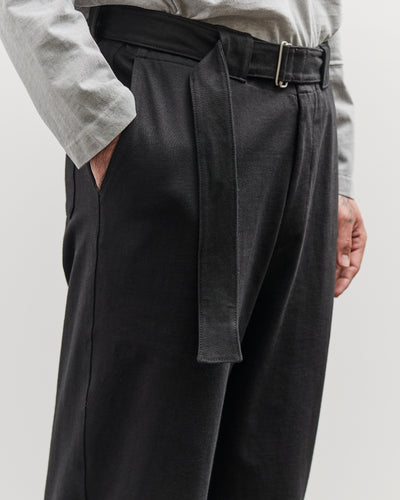 Lady White Belted Jersey Trouser, Black
