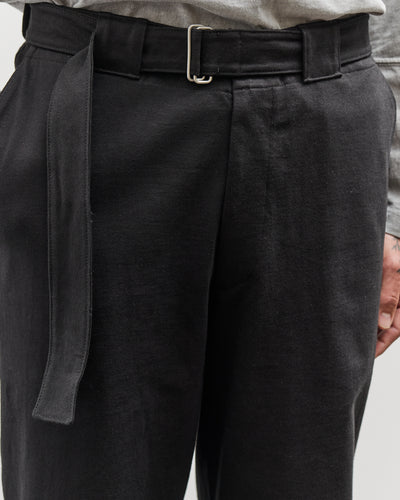 Lady White Belted Jersey Trouser, Black
