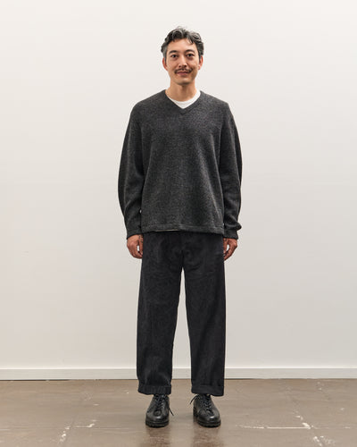 Lady White Co. V Neck Snap Sweater, Charcoal