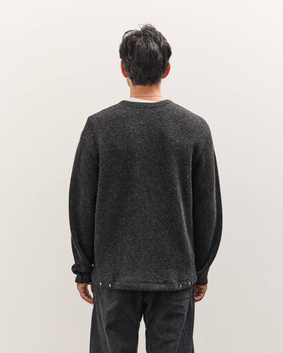 Lady White Co. V Neck Snap Sweater, Charcoal