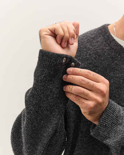 Lady White Co. V Neck Snap Sweater, Charcoal