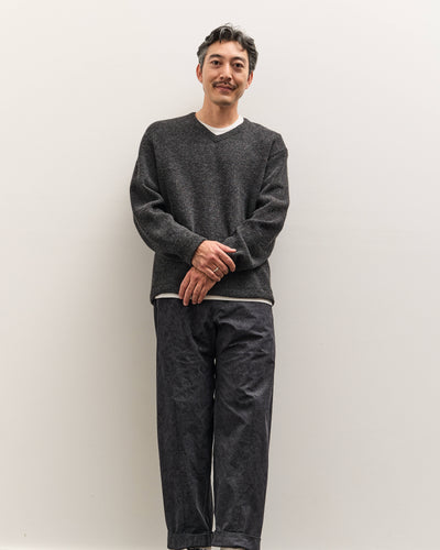 Lady White Co. V Neck Snap Sweater, Charcoal