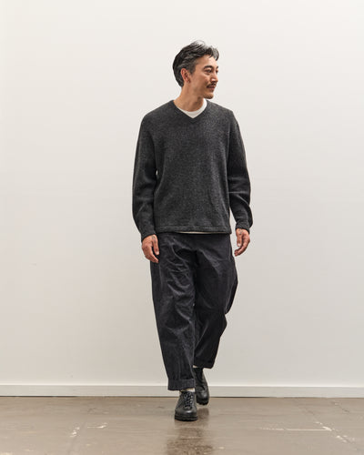 Lady White Co. V Neck Snap Sweater, Charcoal