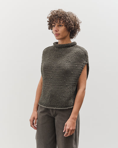 Lauren Manoogian Handknit Jersey Shell, Washed Black