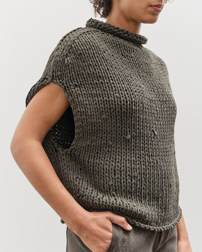 Lauren Manoogian Handknit Jersey Shell, Washed Black