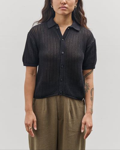 Merz b. Schwanen Women's Crochet Shirt, Black