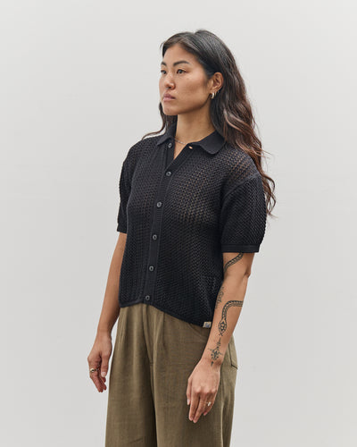 Merz b. Schwanen Women's Crochet Shirt, Black