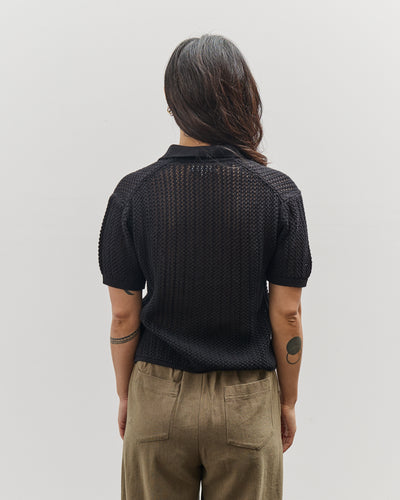 Merz b. Schwanen Women's Crochet Shirt, Black
