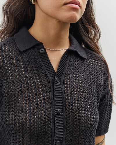 Merz b. Schwanen Women's Crochet Shirt, Black