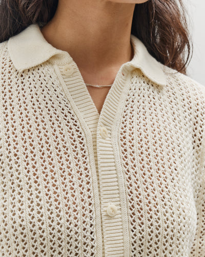 Merz b. Schwanen Women's Crochet Shirt, Nature