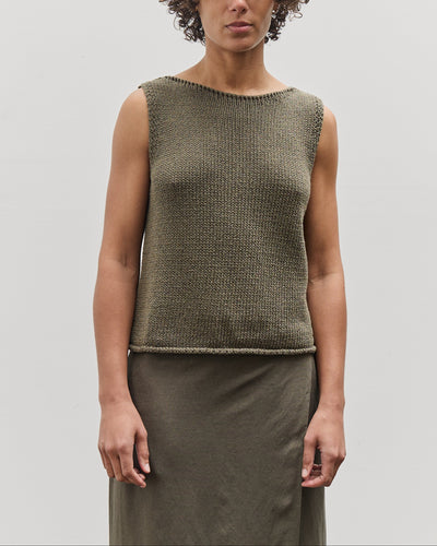 Mijeong Park Boat Neck Knit Tank, Olive