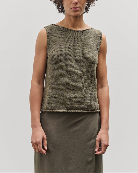 Mijeong Park Boat Neck Knit Tank, Olive