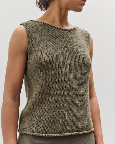 Mijeong Park Boat Neck Knit Tank, Olive