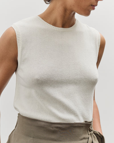 Mijeong Park Cotton Blend Sleeveless Knit Top, Ivory