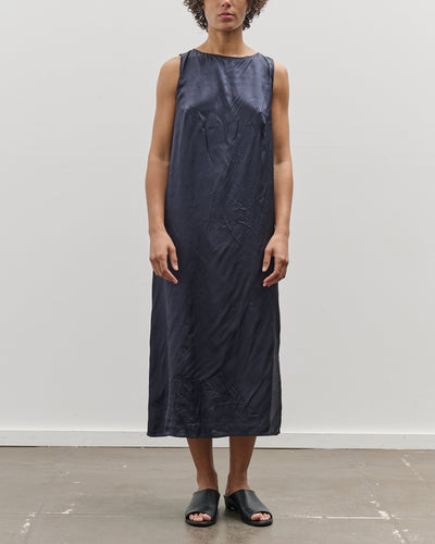 Mijeong Park Creased Satin Midi Dress, Navy