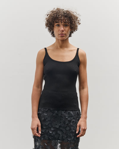 Mijeong Park Slim Ribbed Knit Tank, Black