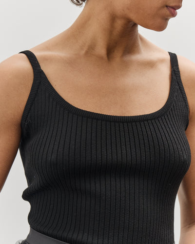 Mijeong Park Slim Ribbed Knit Tank, Black