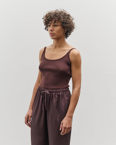 Mijeong Park Slim Ribbed Knit Tank, Brown
