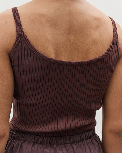 Mijeong Park Slim Ribbed Knit Tank, Brown