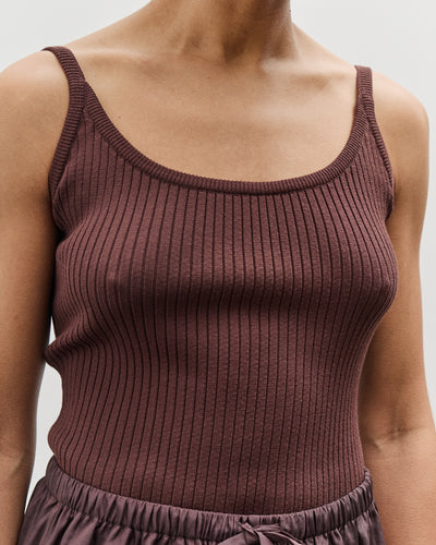 Mijeong Park Slim Ribbed Knit Tank, Brown