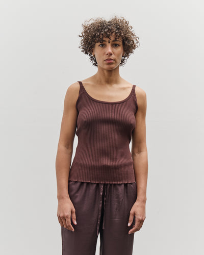 Mijeong Park Slim Ribbed Knit Tank, Brown