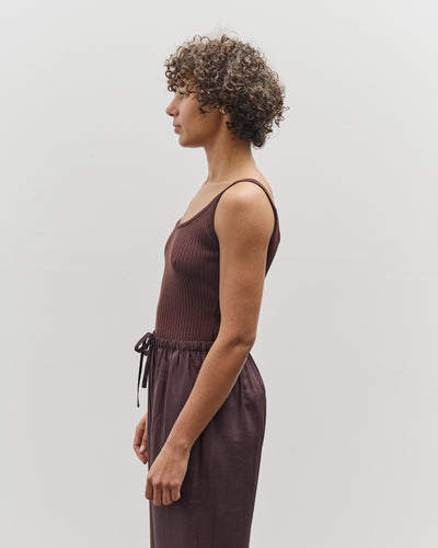 Mijeong Park Slim Ribbed Knit Tank, Brown
