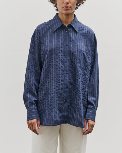 Mijeong Park Stripe Oversized Shirt, Navy