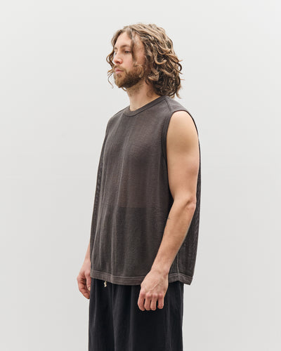 O-Project Sleeveless Tee Mesh, Off-Black