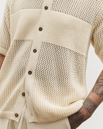 Universal Works S/S Knit Shirt, Ecru
