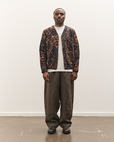 Universal Works Cardigan, Dark Navy/Brown