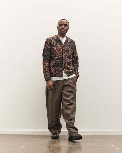 Universal Works Cardigan, Dark Navy/Brown