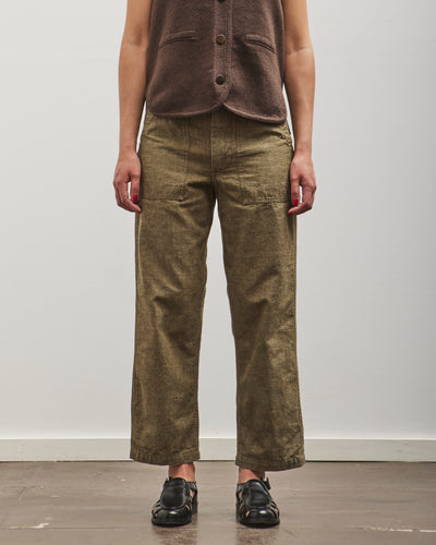 orSlow Short Length Chambray Fatigue Pants, Dusty Olive