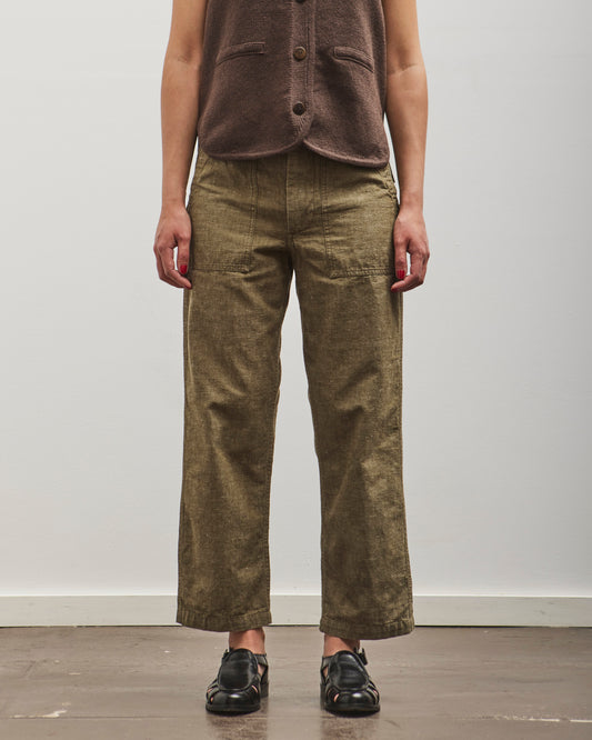 orSlow Short Length Chambray Fatigue Pants, Dusty Olive
