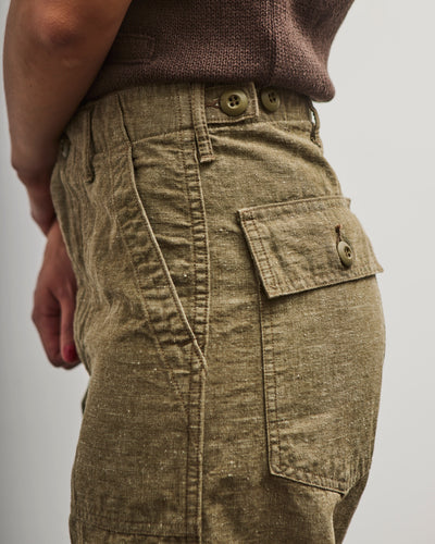 orSlow Short Length Chambray Fatigue Pants, Dusty Olive