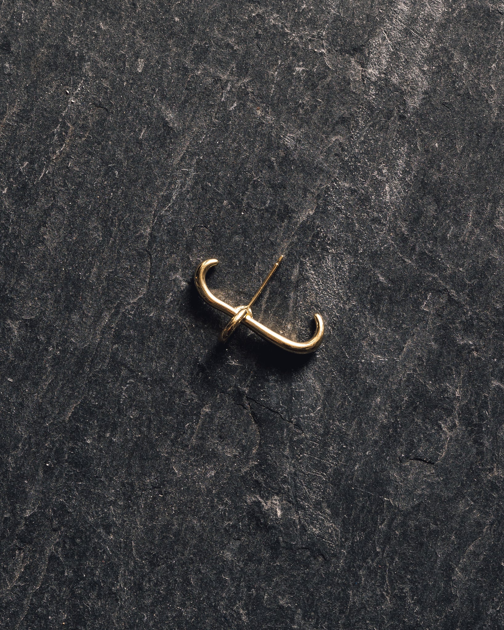 Knobbly Link Link Earring, Gold
