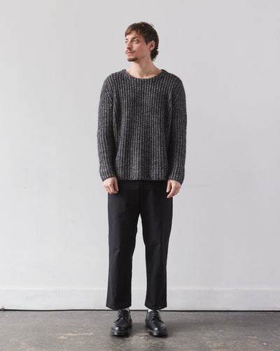7115 Unisex Chunky Fisherman Sweater, Frizzy Black