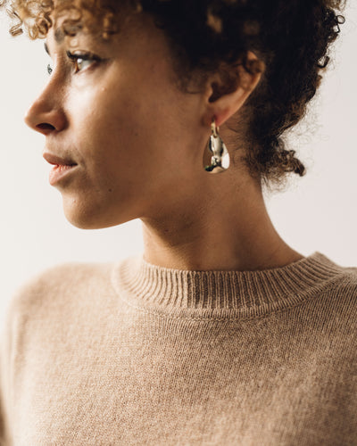 7115 Relaxed Mockneck Sweater, Tan