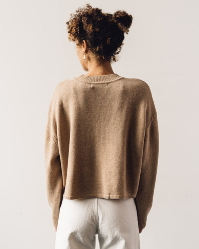7115 Relaxed Mockneck Sweater, Tan